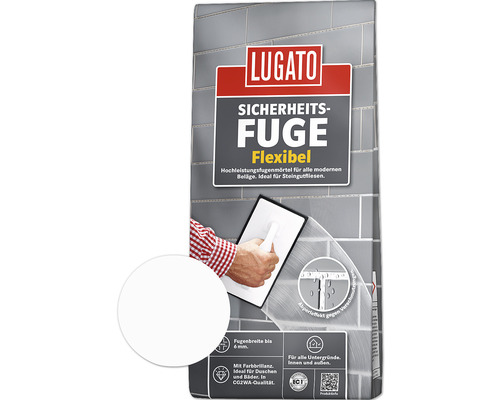 Lugato Fugenmörtel Sicherheitsfuge Flexibel weiß 1 kg