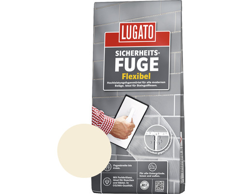 Lugato Fugenmörtel Sicherheitsfuge Flexibel jasmin 5 Kg-0