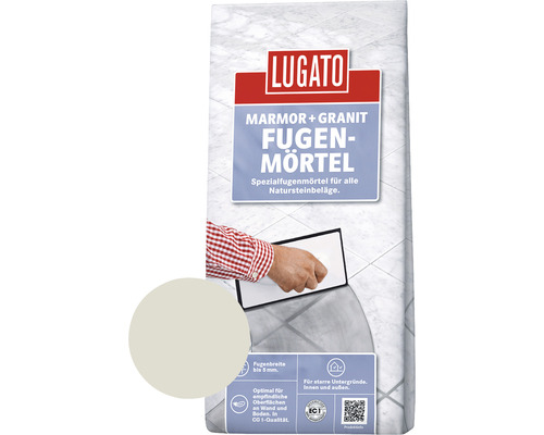 Lugato Fugenmörtel Marmor + Granit silbergrau 5 kg Sack Lugato Marmor und Granit Fugenmörtel
