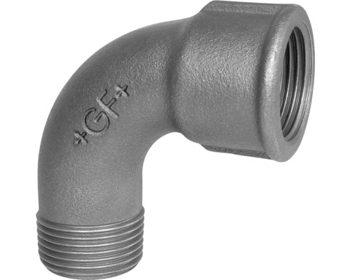 Georg Fischer +GF+ Bogen 90 ° Temperguss Nr.1a 3/8 " IG x 3/8 " AG Gewindefitting Winkelstück aus Grauguss