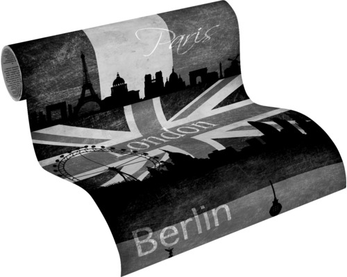 Tapetenrolle mit den Städten Paris, London und Berlin