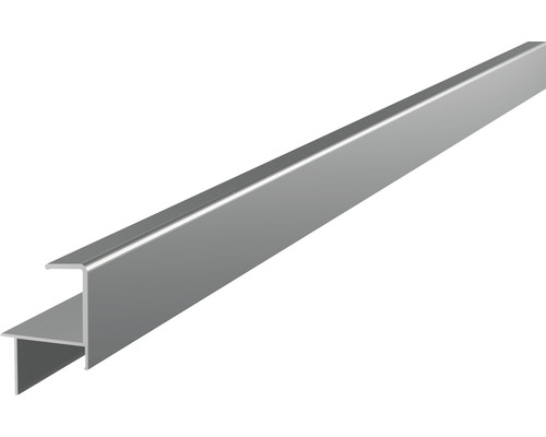 Abschlussschiene silber für Dielenstärke 25-26 mm 2x35,6x52,2x1900 mm Aluminium Übergangsprofil