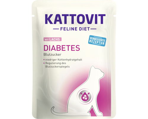 Katzenfutter nass KATTOVIT Diabetes Lachs 85 g