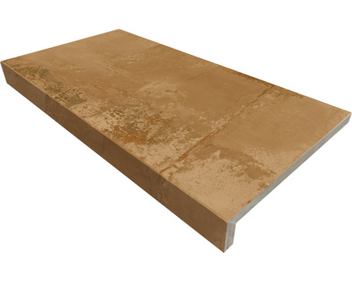 Poolumrandung Beckenrandstein Metallic Corten Brown L-Form 30 x 60 cm