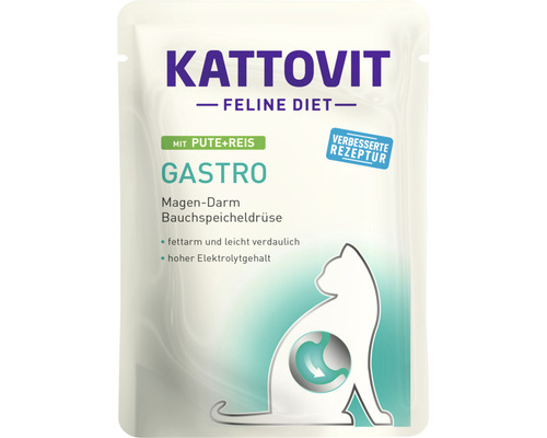 Katzenfutter nass KATTOVIT Gastro Pute & Reis 85 g