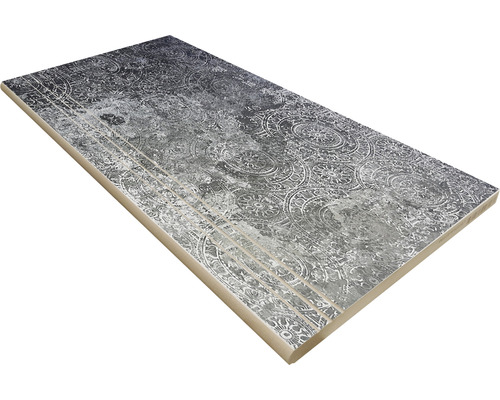 Poolumrandung Beckenrandstein Persian Black 3 Rillen 30 cm x 60 cm Keramikfliese mit Muster
