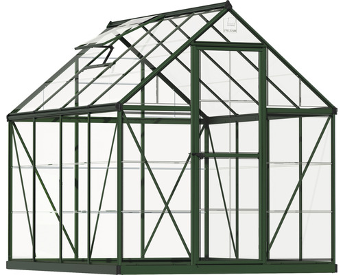 Gewächshaus mit Regalen, Tür und Fenster