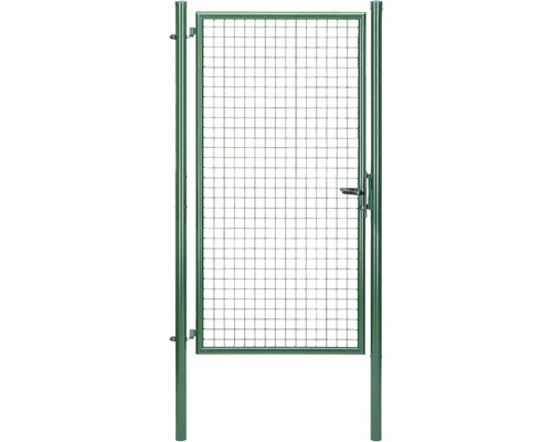 Wellengitter-Einzeltor ALBERTS 102 x 200 cm inkl. Pfosten 6 x 6 cm verzinkt grün