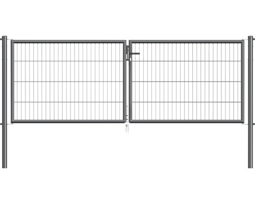 Stabgitter-Doppeltor ALBERTS 298,8 x 100 cm inkl. Pfosten 6 x 6 cm anthrazit
