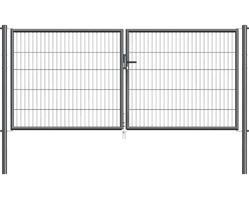 Stabgitter-Doppeltor ALBERTS 298,8 x 125 cm inkl. Pfosten 6 x 6 cm anthrazit