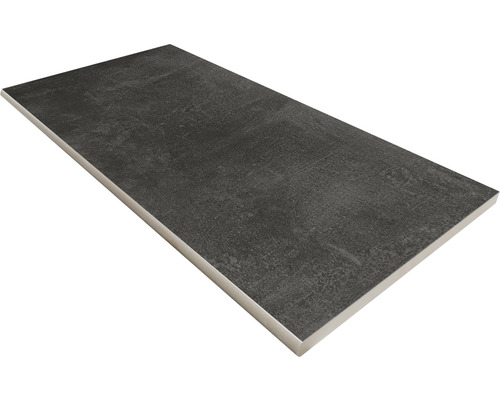 Poolumrandung Beckenrandstein New Conc anthrazit Rundform 30 cm x 60 cm Fliese mit Steindekor