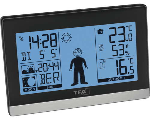 TFA Dostmann Wetterstation mit Anzeige von Innen- und Außentemperatur