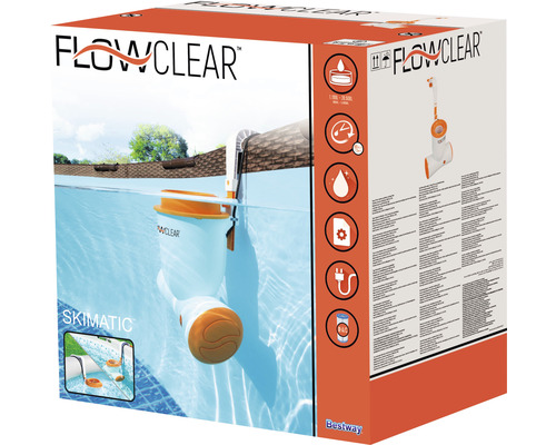 Verpackung des Flowclear Skimatic Pool Oberflächenreinigers