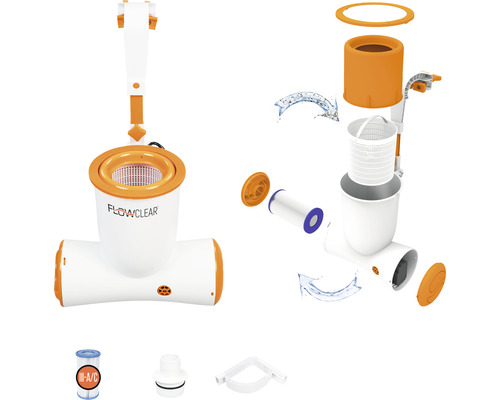 Flowclear Pool-Oberflächenskimmer mit Reinigungsset zur Säuberung der Wasseroberfläche