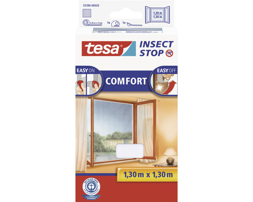 Fliegengitter für Fenster tesa Insect Stop Comfort ohne Bohren weiss 130x130 cm