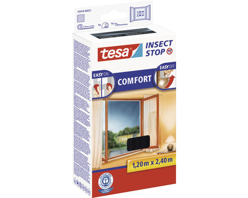 Tesa Insect Stop Comfort Fliegengitterverpackung 1,20 Meter x 2,40 Meter