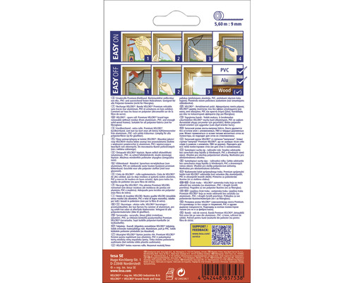 Tesa Velcro Fliegen- und Insektenschutz Montageband mit Anwendungsbeispielen