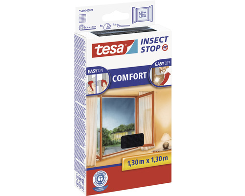 Tesa Insect Stop Comfort Insektenschutzgitter Verpackung mit den Maßen 1,30 Meter mal 1,30 Meter