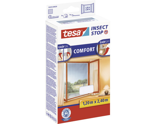 Tesa Insect Stop Comfort Insektenschutzgitter 1,20 Meter mal 2,40 Meter Verpackung