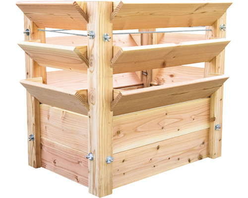 Hochbeet klassisch WESTMANN Premium Gr. XL 90 x 65 x 73 cm natur Holzpflanzgefäß mit drei Ebenen für den Garten