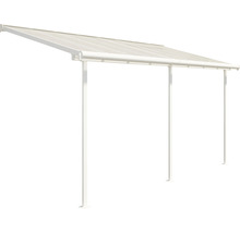 Terrassenüberdachung mit Polycarbonatplatten und Stahlstützen
