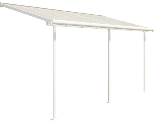 Terrassenüberdachung mit Polycarbonatplatten und Stahlstützen