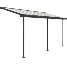 Terrassenüberdachung mit Stahlrahmen und Polycarbonatplatten