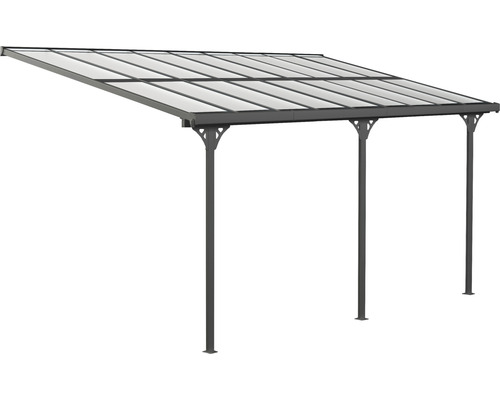 Terrassenüberdachung mit Polycarbonatplatten und Metallrahmen