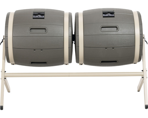 Doppelter Kompostbehälter auf Gestell für den Garten