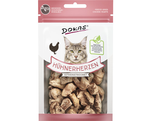 Katzensnack DOKAS Hühnerherzen gefriergetrocknet 15 g-0