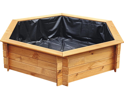 Hochbeet aus Holz mit Folie