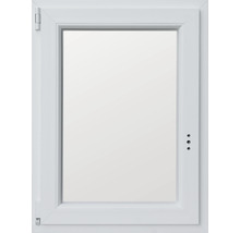 Kellerfenster Dreh-Kipp Kunststoff RAL 9016 verkehrsweiß 600x800 mm DIN Links (3-fach verglast)