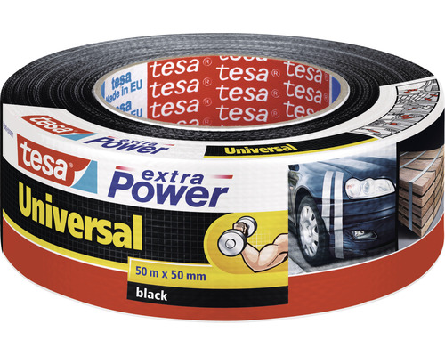 tesa extra Power Universal Reparaturband schwarz 50m x 50mm Tesa Extra Power Universal Klebeband, 50 Meter mal 50 Millimeter