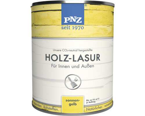 PNZ Holzlasur für Innen und Außen sonnengelb 750 ml PNZ Holzlasur für Innen und Außen Dose