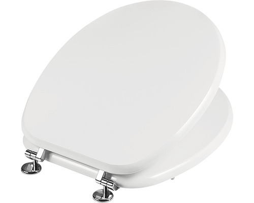 Toilettendeckel aus Kunststoff mit Chromscharnieren