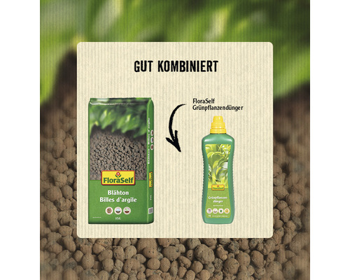 FloraSelf expanded clay and liquid fertilizer combination.