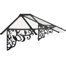Vordach mit floralen Ornamenten und transparenter Abdeckung