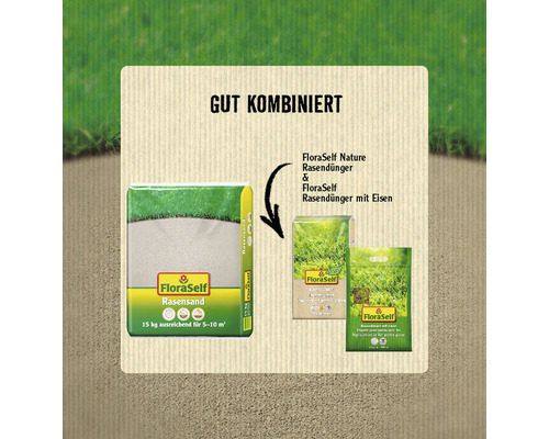 FloraSelf Rasensand und Rasendünger Kombipackung