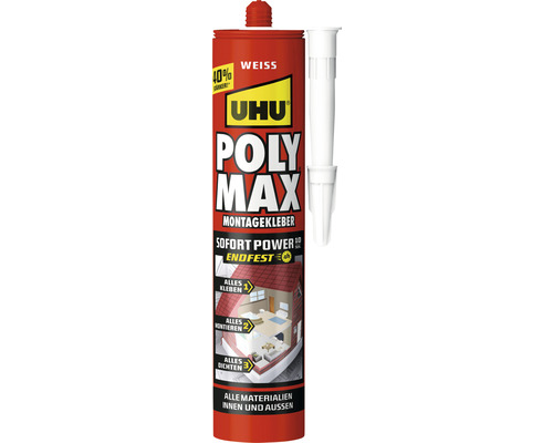 UHU POLY MAX Montagekleber Sofort Power Endfest 425 g Uhu Poly Max Montagekleber für innen und aussen