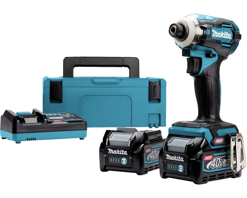 Akku-Schlagschrauber Makita XGT® TD001GD201 40V, inkl. 2 Akkus (2,5 Ah), Ladegerät und MAKPAC Gr.2