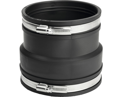 Abwasserrohrverbinder aus Gummi mit zwei Schlauchschellen