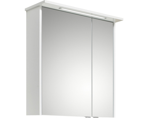 Spiegelschrank Pelipal xpressline 3261 66 x 16 x 72 cm weiß hochglanz 2-türig LED Spiegelschrank mit Beleuchtung und zwei Türen