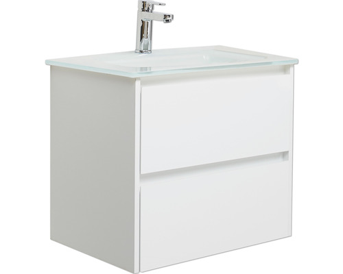 Waschtischunterschrank Pelipal xpressline 3261 weiß mit Glasfront BxHxT 60 x 52,9 x 42 cm ohne Waschtisch