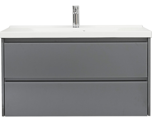 Waschtischunterschrank mit zwei Schubladen, Waschbecken und Armatur