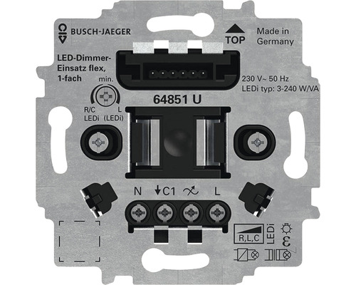 Busch-Jaeger 64851 U LED Dimmer-Einsatz flex 1-fach 3-240 VA