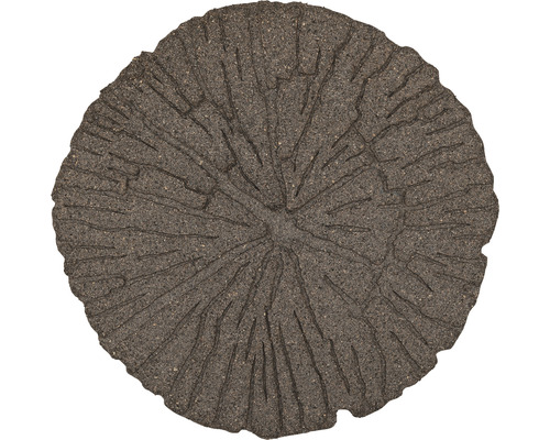 Trittplatte, Bodenplatte, Terrassendeck Cracked Log Ø 45 cm braun Runde Trittplatte aus Stein mit Baumscheibenmuster