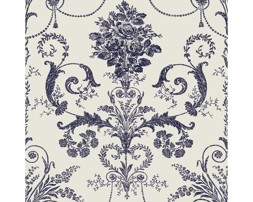 Vliestapete 113387 Laura Ashley Josette Weiss Blau Tapete mit Blumenmuster im klassischen Stil
