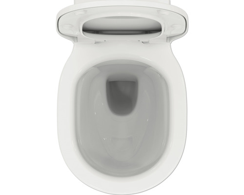 Hänge WC mit offenem Spülrand und WC Sitz von oben