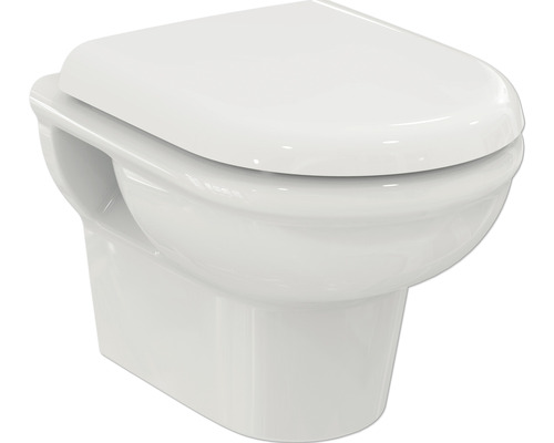 Wand-Tiefspül-WC mit geschlossenem WC-Sitz
