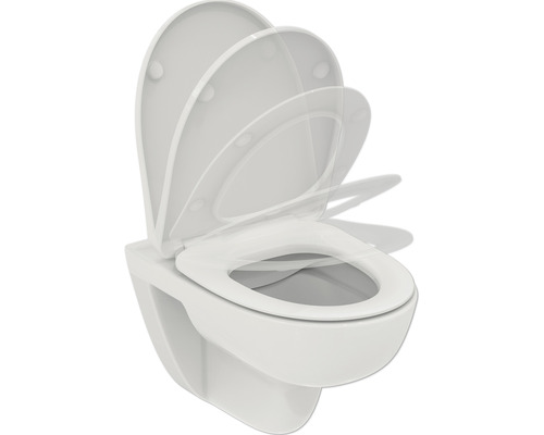 Wand-Tiefspülklosett mit geöffnetem WC-Sitz